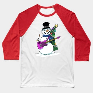 Snowmman Rock Baseball T-Shirt